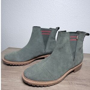 TOMS Women's Grey Suede Chelsea Boots Elastic Side Ankle Booties Size‎ 8